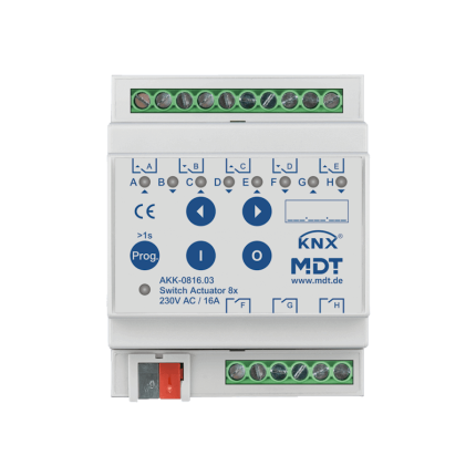 KNX Actuator Ρελε 8F 16A 70μF AKK-0816.03