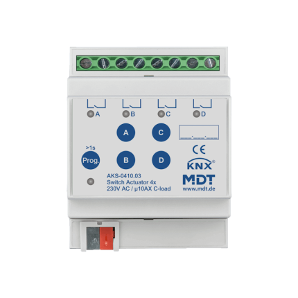 KNX Actuator Ρελε 4F 10A 140μF AKS-0410.03