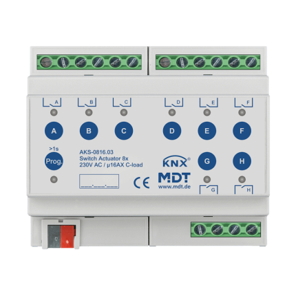 KNX Actuator Ρελε 8F 16A 140μF AKS-0816.03